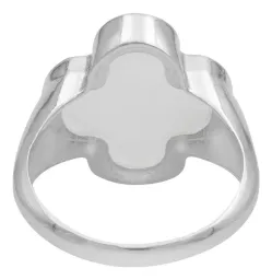 Anillo Plata 925 Trébol Esmaltado Zirconia Diseño Suerte - Imagen 3