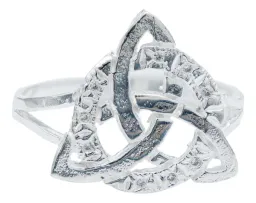 Anillo Plata 925 Triqueta Celta Diamantada con Zirconia - Imagen 1