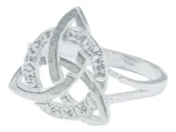 Anillo Plata 925 Triqueta Celta Diamantada con Zirconia - Imagen 2