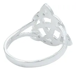 Anillo Plata 925 Triqueta Celta con Zirconia Brillante - Imagen 3