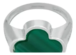 Anillo Plata 925 Trébol Esmalte Verde con Zirconia - Imagen 6