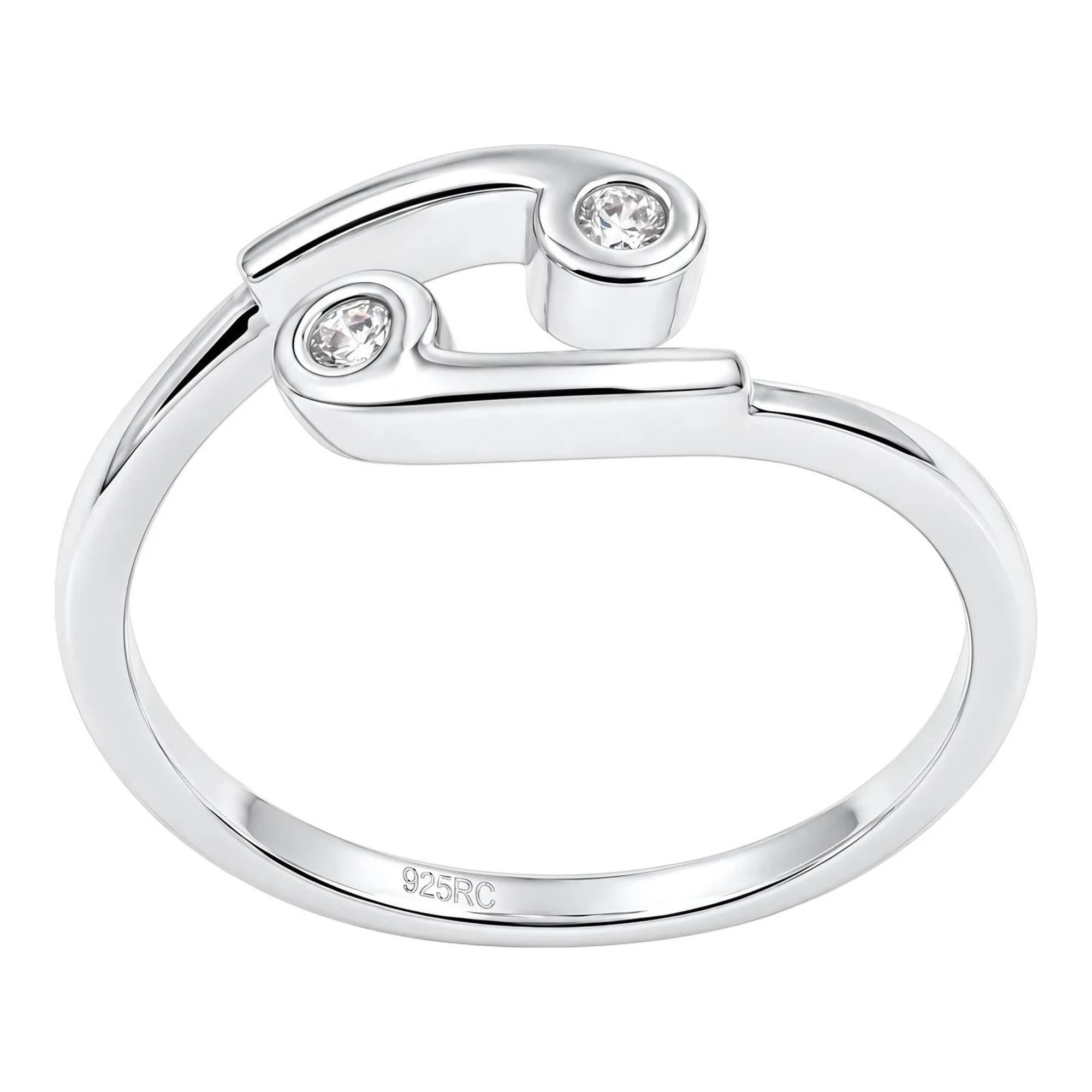 Anillo Yin Yang de plata .925 ajustable talla 7 con zirconia y acabado liso - Joyaris joyería fina