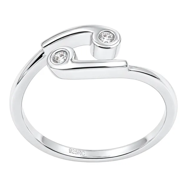 Anillo Yin Yang de plata .925 ajustable talla 7 con zirconia y acabado liso - Joyaris joyería fina