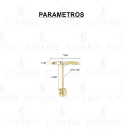 Aretes Broquel Oro 10k Colibrí Liso para Mujer - Imagen 2