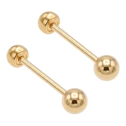 Arete Broquel Dormilona Bola Oro 10k - Imagen 1