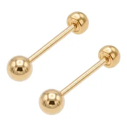 Arete Broquel Dormilona Bola Oro 10k - Imagen 2