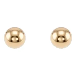 Arete Broquel Dormilona Bola Oro 10k - Imagen 3