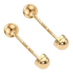 Arete Broquel Dormilona Bola Oro 10k - Imagen 4
