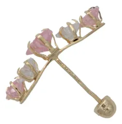 Aretes Broquel Oro 10k Estrella con Zirconias para Mujer - Imagen 2