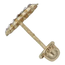 Arete Broquel Oro 10k Virgen Guadalupe con Zirconia - Imagen 2