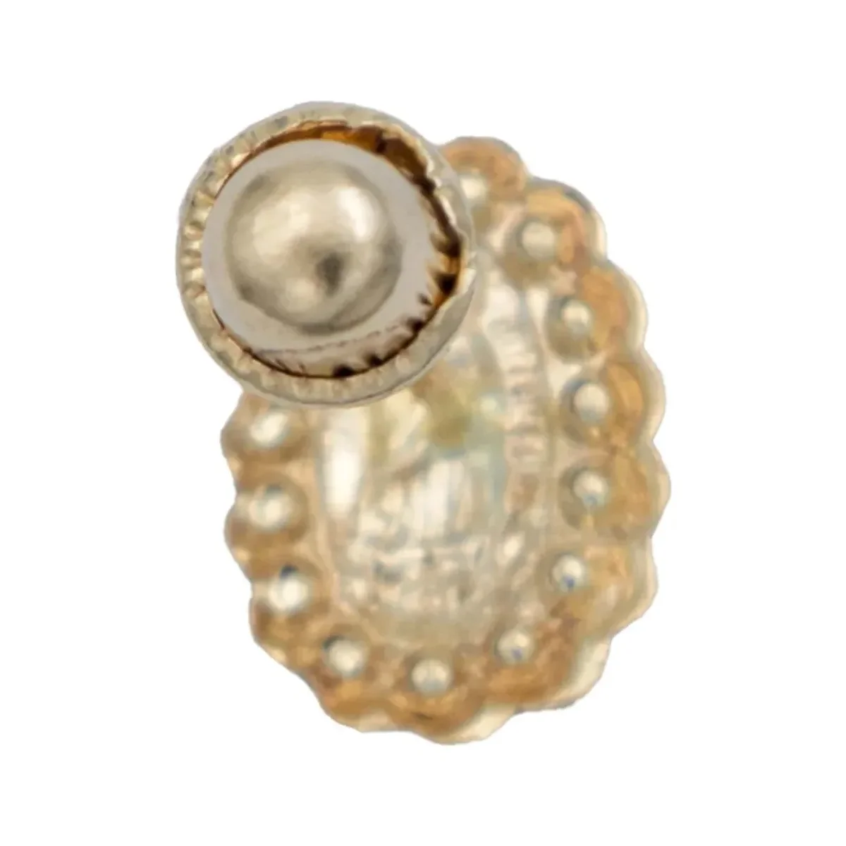 Arete Broquel Oro 10k Virgen Guadalupe con Zirconia - Imagen 3