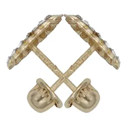 Arete Broquel Oro 10k Virgen Guadalupe con Zirconia - Imagen 4