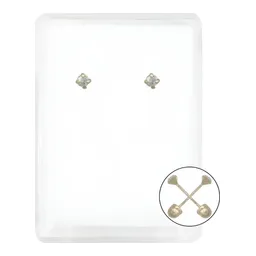 Arete Broquel Oro 14k Recto con Zirconia Transparente Fina - Imagen 1