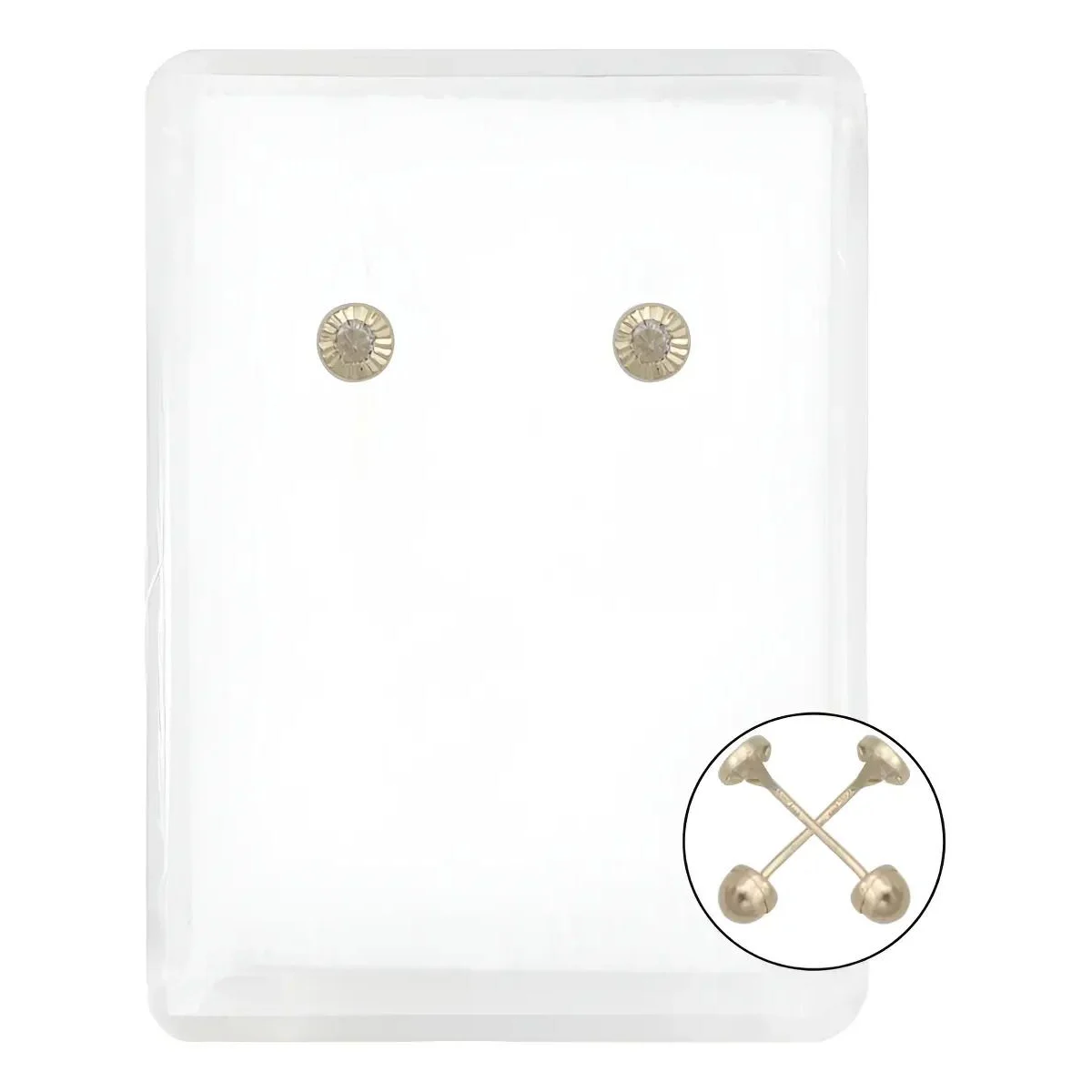 Aretes Broquel Oro 14k Zirconia Bisel Diamantado, pendientes de oro 14k con 585 milésimas. Joyería minimalista para mujer, br