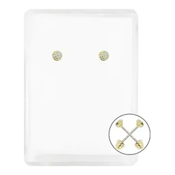 Arete Broquel Oro 14k Zirconia Biselado - Imagen 1