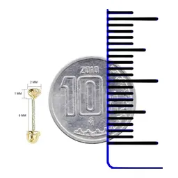 Arete Broquel Oro 14k Zirconia Biselado - Imagen 2