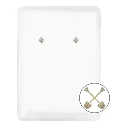 Arete Broquel Oro 14k Zirconia Rectangular Moderno - Imagen 1