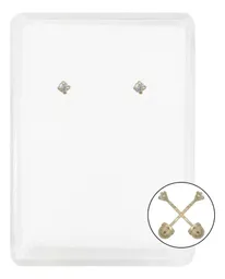 Arete Broquel Oro 14k Zirconia Rectangular Moderno - Imagen 1