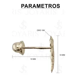 Arete Broquel San Judas Liso Oro 10k - Imagen 2