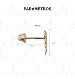 Arete Broquel San Judas Liso Oro 10k - Imagen 2