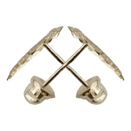 Arete Broquel San Judas Liso Oro 10k - Imagen 3
