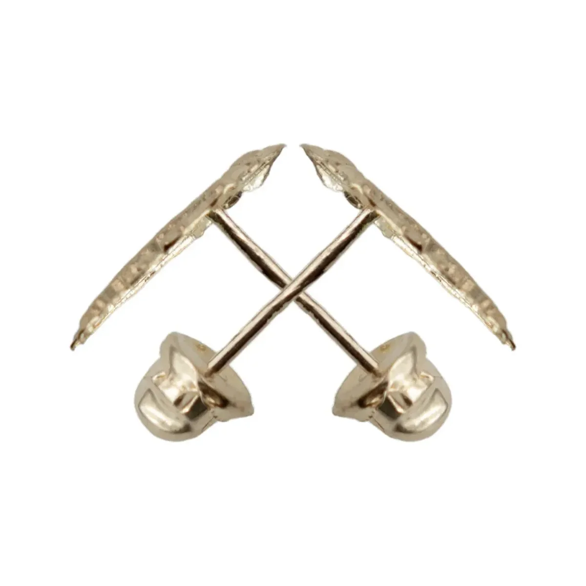 Arete Broquel San Judas Liso Oro 10k - Imagen 3