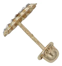 Arete Broquel Oro 10k Virgen Guadalupe con Zirconia - Imagen 2