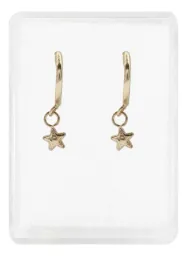 Aretes Arracada Oro 10k Estrella Delicada - Imagen 1