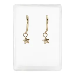 Aretes Arracada Oro 10k Estrella Delicada - Imagen 1