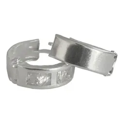 Aretes Arracada Plata 925 con Zirconia Blanca - Imagen 1
