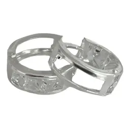 Aretes Arracada Plata 925 con Zirconia Geométricos - Imagen 1