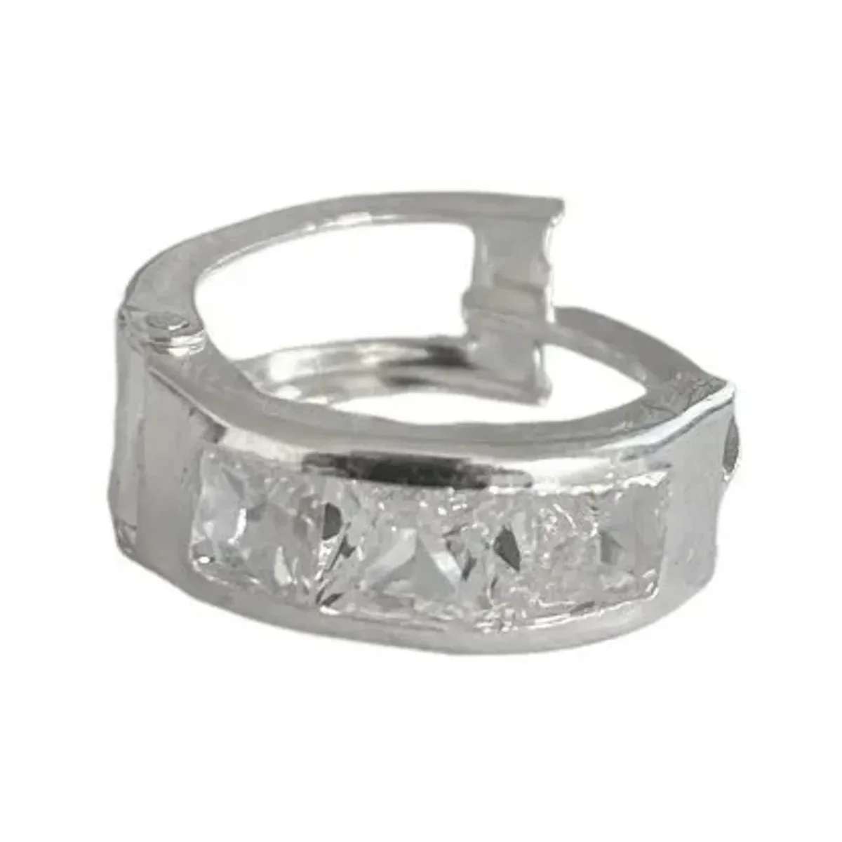 Aretes Arracada Plata 925 con Zirconia Geométricos - Imagen 2