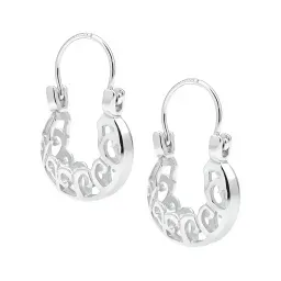 Aretes Arracada Plata 925 Diseño Espiral Calado - Imagen 3
