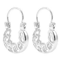 Aretes Arracada Plata 925 Diseño Espiral Calado - Imagen 4