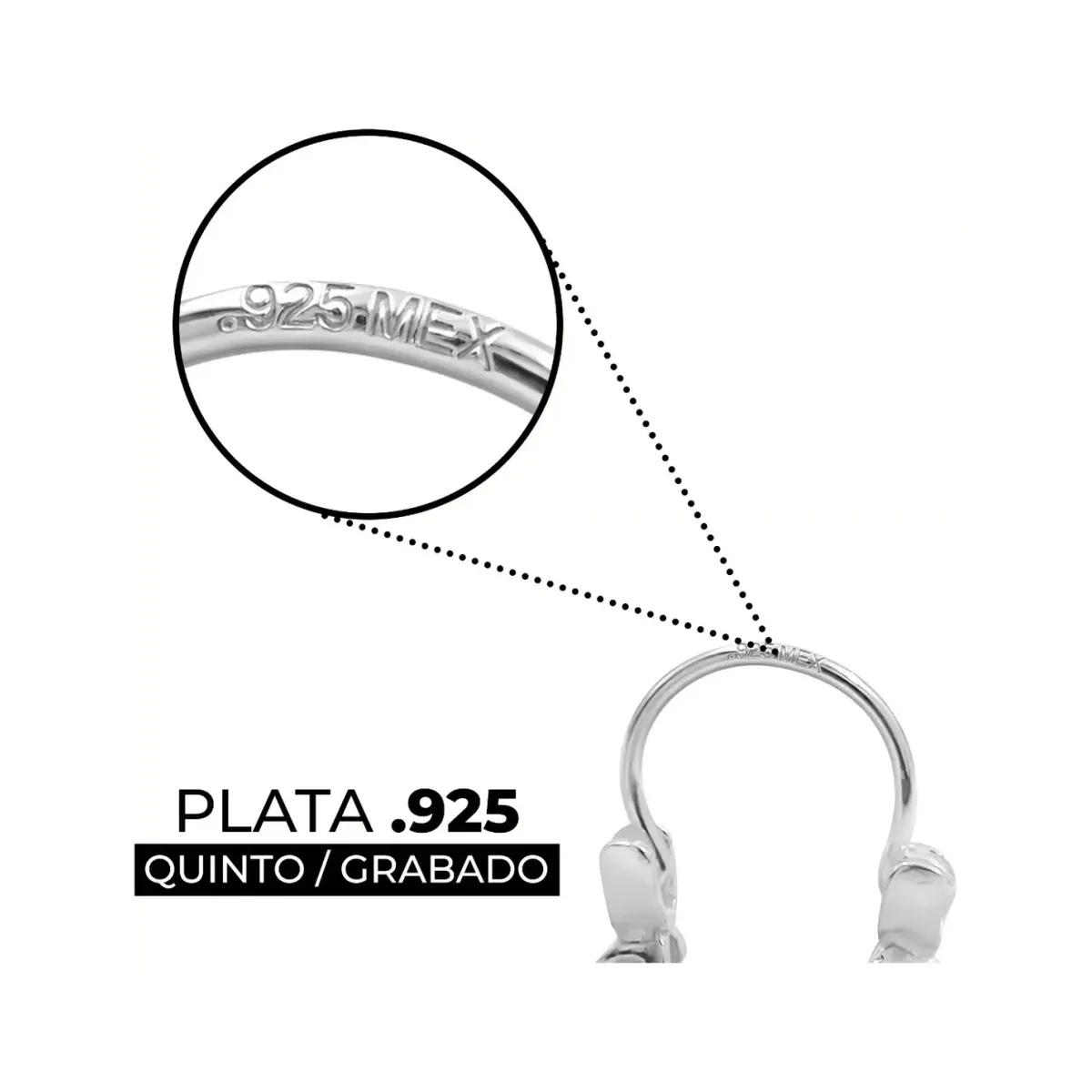Aretes Arracada Plata 999 Diseño Espiral Calado - Imagen 5