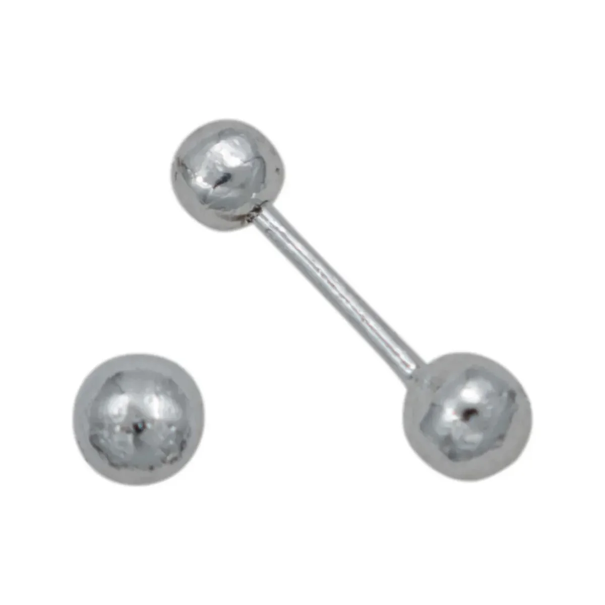 Aretes Broquel Bola Plata Ley 925 Dormilona Unisex - Imagen 3