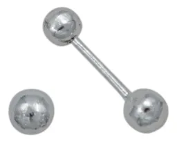 Aretes Broquel Dormilona Bola Plata .925 - Imagen 3