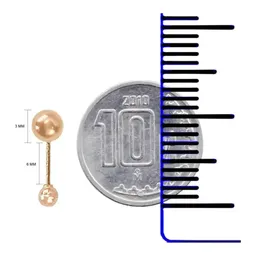 Aretes Broquel Bola Oro Rosa 10k Minimalista Unisex 3.75mm - Imagen 3