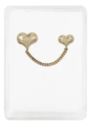 Aretes Colgante Cadena Corazón Sólido Oro 10k - Imagen 1