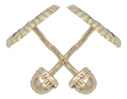 Aretes Broquel Colgante Oro 10k Trébol Blanco Esmaltado - Imagen 2