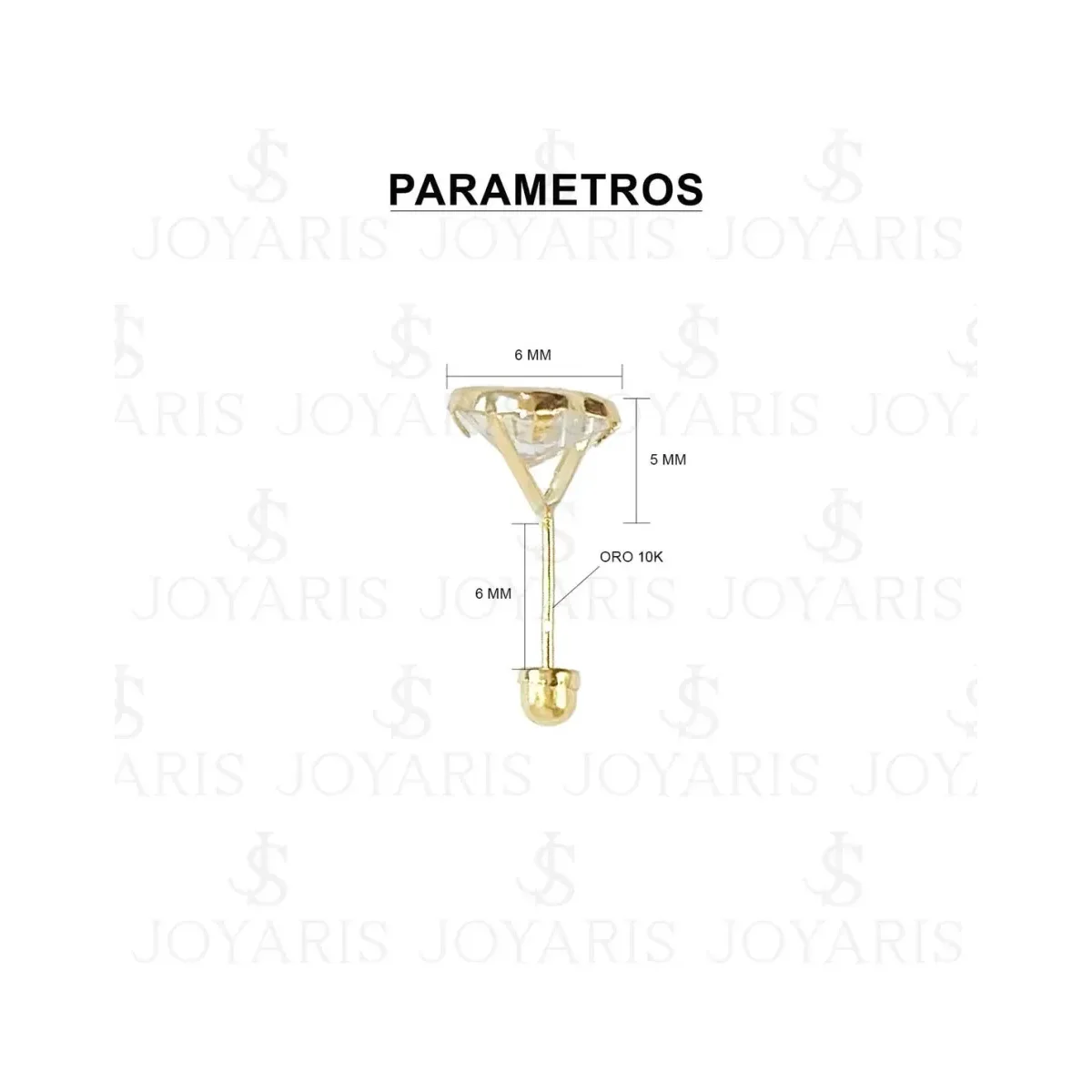 Aretes Broquel Corazón Oro 10k Zirconia Transparente Bola - Imagen 2