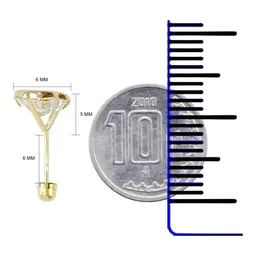 Aretes Broquel Corazón Oro 10k Zirconia Transparente Bola - Imagen 3