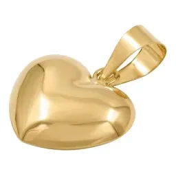 Dije de Corazón Liso Abombado de Oro Amarillo 10k 18x12 mm - Imagen 3