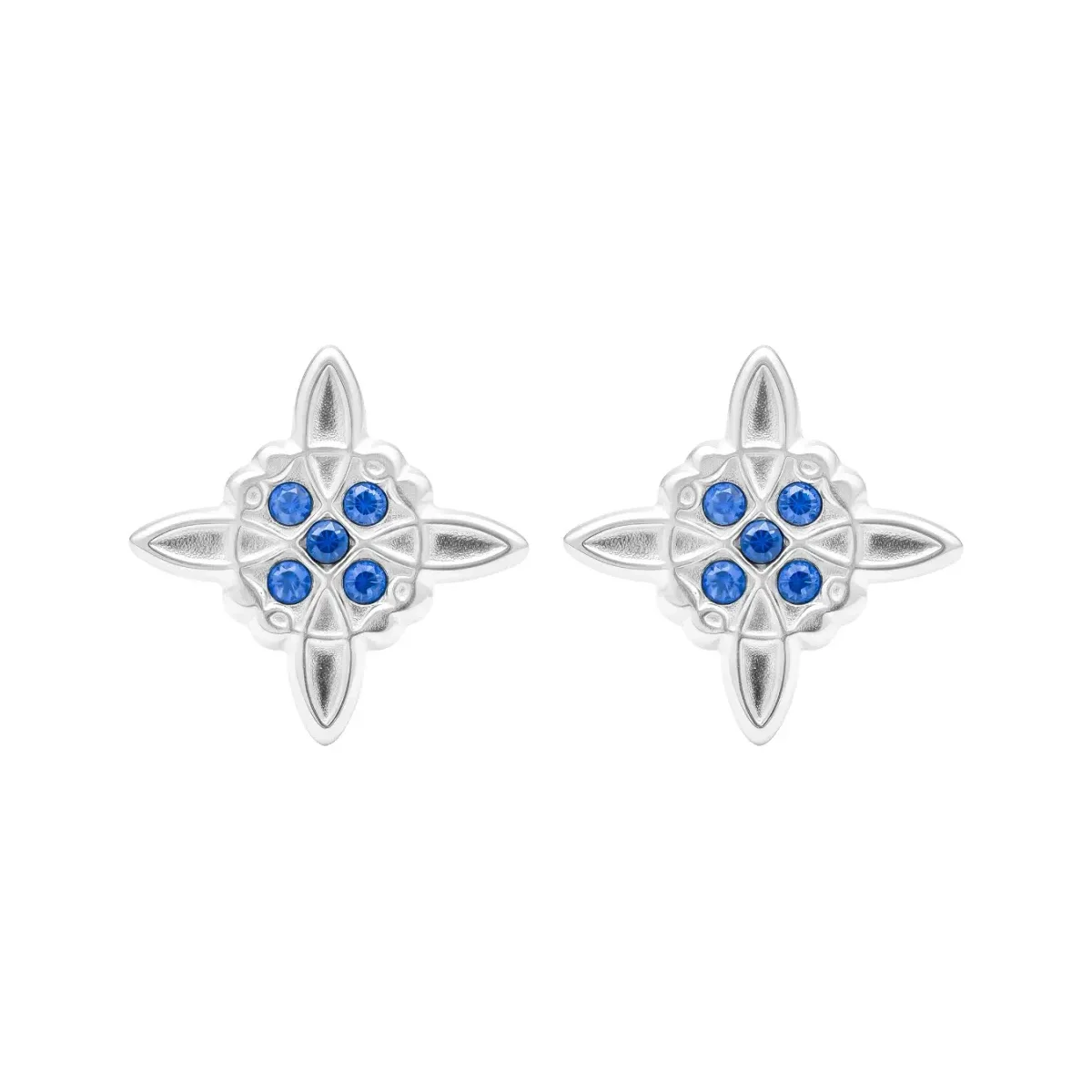 Aretes Broquel de Plata 925 Nudo de Bruja con Zirconia Transparente - Imagen 2