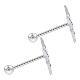 Aretes Broquel de Plata 925 Nudo de Bruja con Zirconia Transparente - Imagen 3