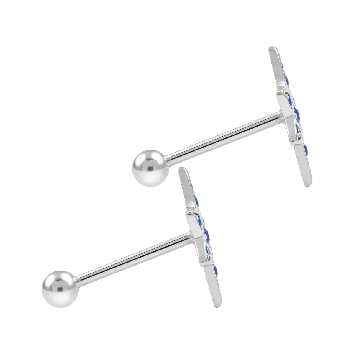 Aretes Broquel de Plata 925 Nudo de Bruja con Zirconia Transparente - Imagen 3