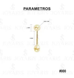 Aretes Dormilona Oro 14k Bola 2mm Minimalista Unisex - Imagen 2