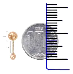 Aretes Broquel Bola Oro Rosa 10k Minimalista Unisex 3.75mm - Imagen 3