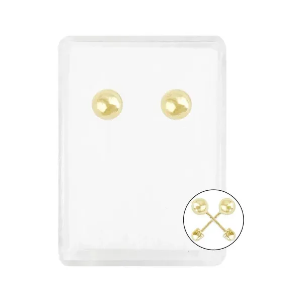 Aretes Broquel Dormilona Oro 10k Bola Clásica para Mujer - Imagen 1