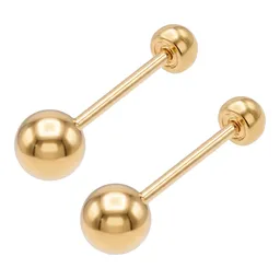 Aretes Broquel Dormilona Oro 10k Bola Clásica para Mujer - Imagen 2